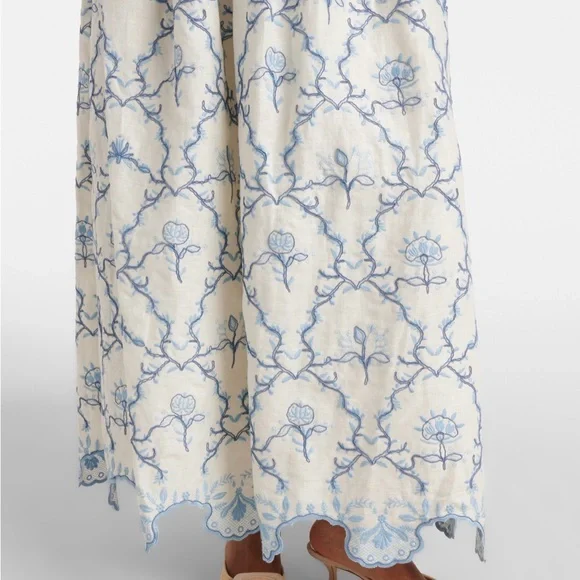 NWT AGUA BY AGUA BENDITA Tangelo floral linen maxi skirt - Picture 5 of 6